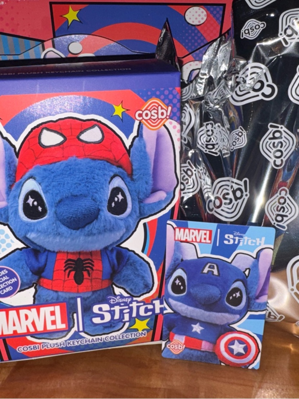 Disney x Cosb! Stitch Marvel Plush Pendant - Captian America